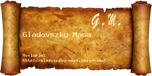 Gladovszky Masa névjegykártya